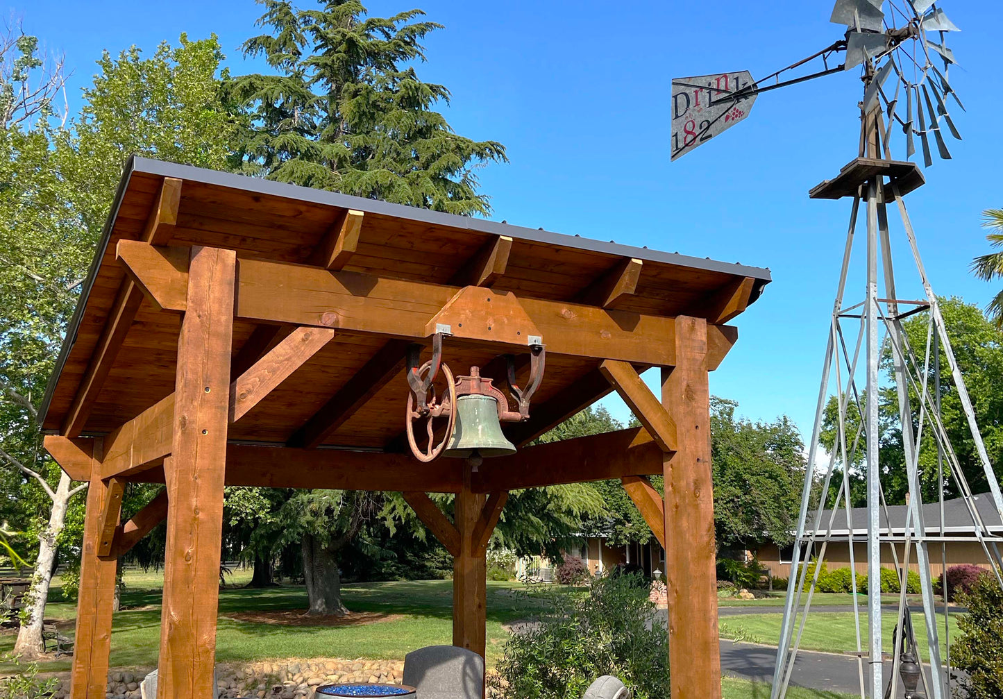 NEW MODEL - nakedTREEpergola by Notched - it's just a gazebo. no sap. no crap. Incense Cedar Sloped Pavilion Kit.