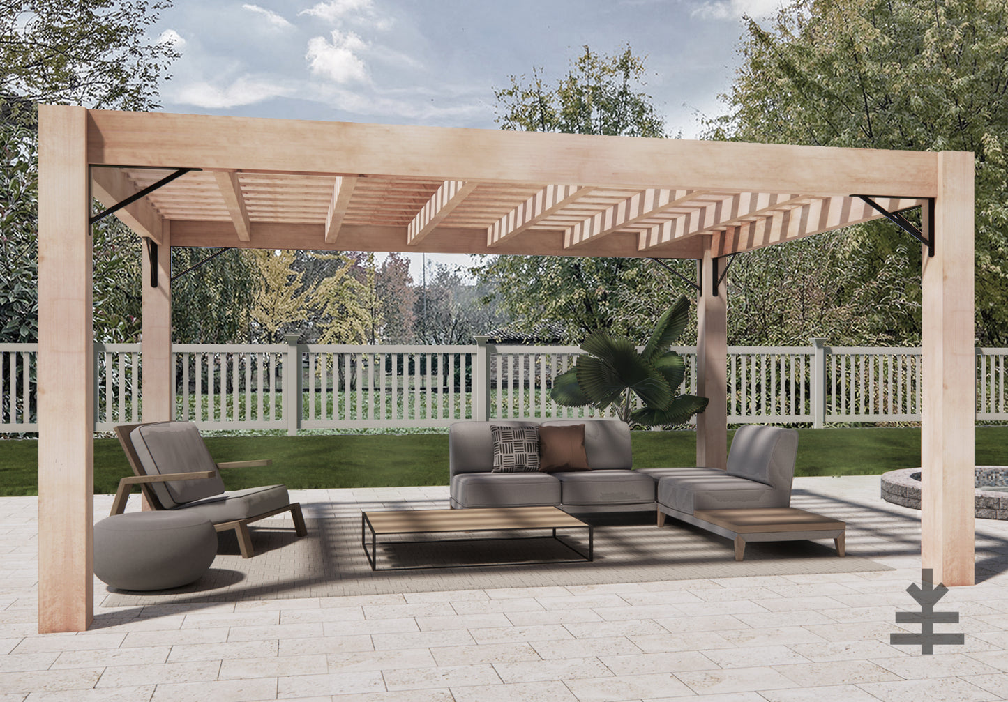 NEW MODEL - nakedTREEpergola by Notched - it's just mod. no sap. no crap. Incense Cedar Modern Pergola Kit.