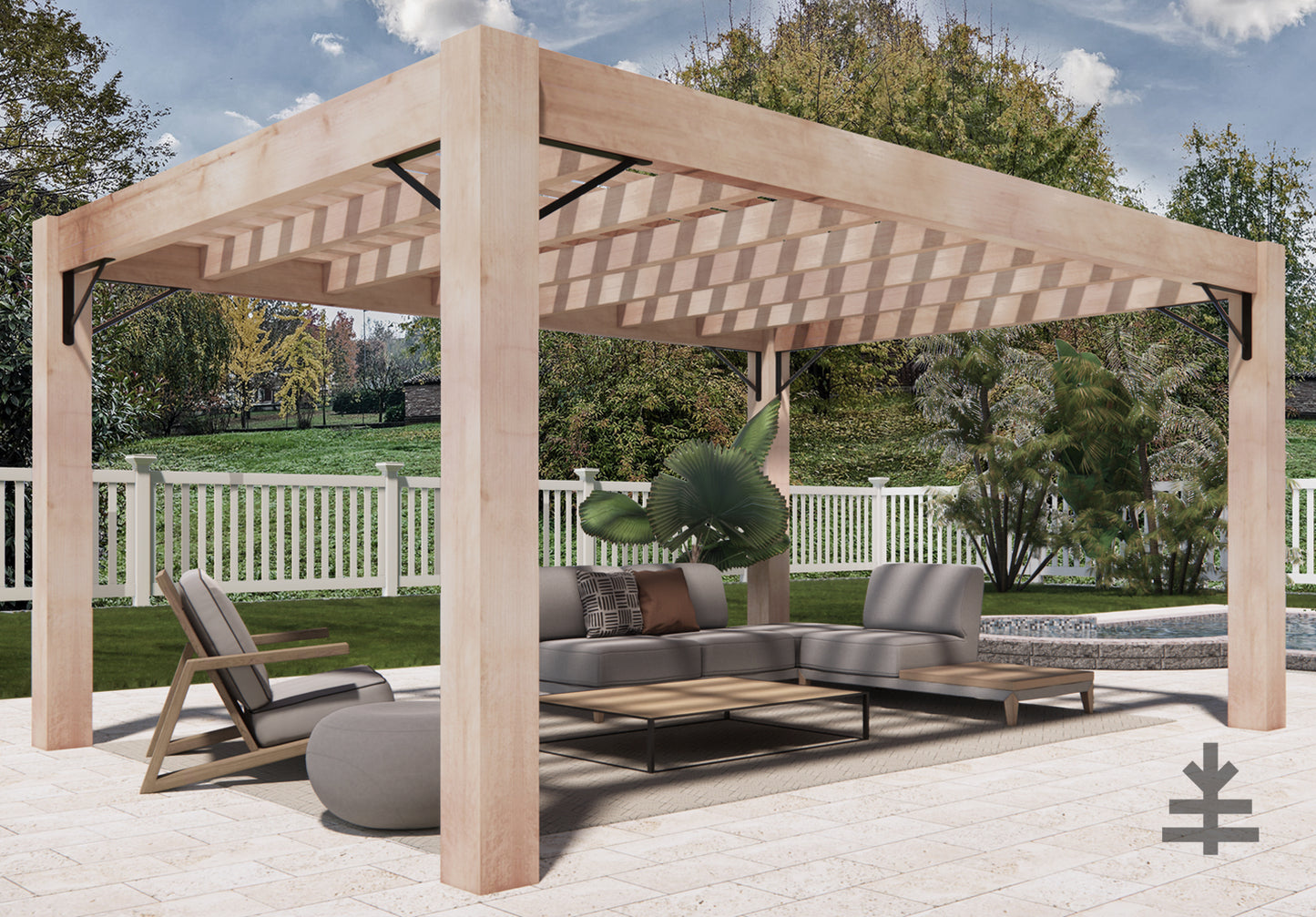 NEW MODEL - nakedTREEpergola by Notched - it's just mod. no sap. no crap. Incense Cedar Modern Pergola Kit.