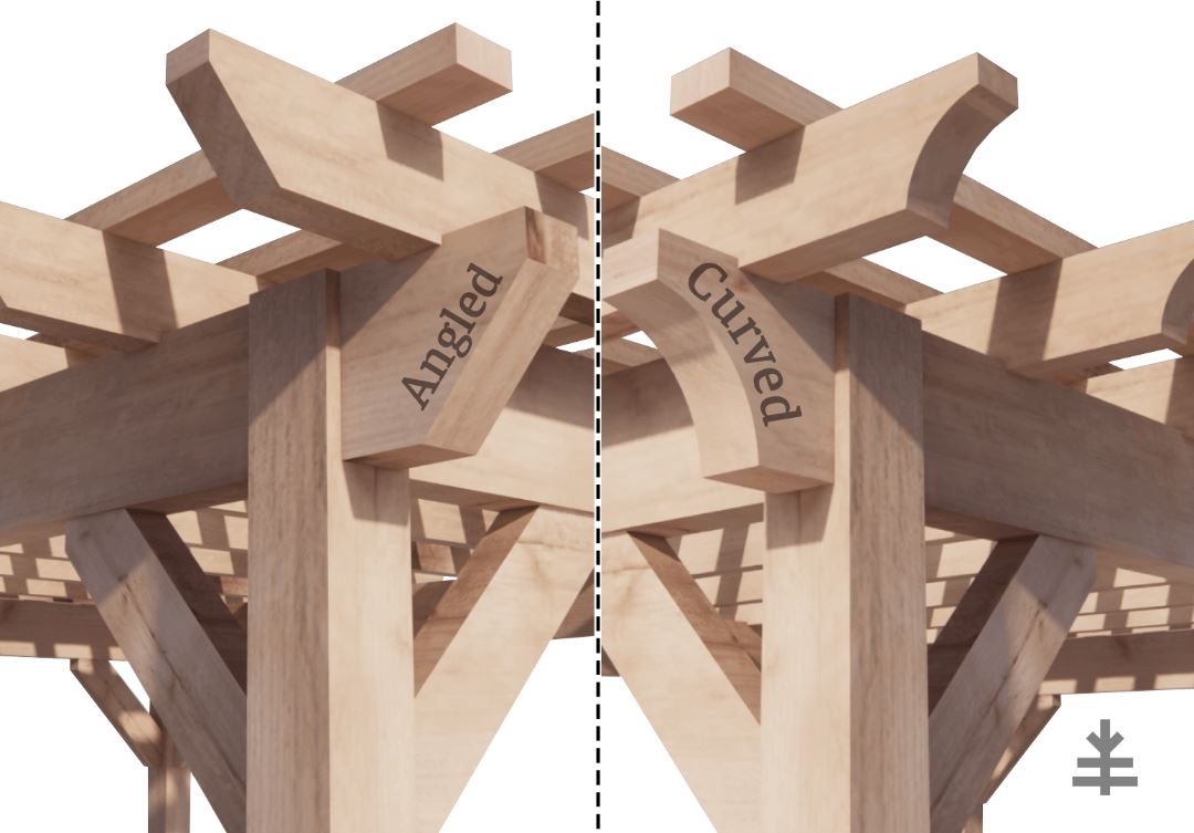 pergola profile options angled or curved