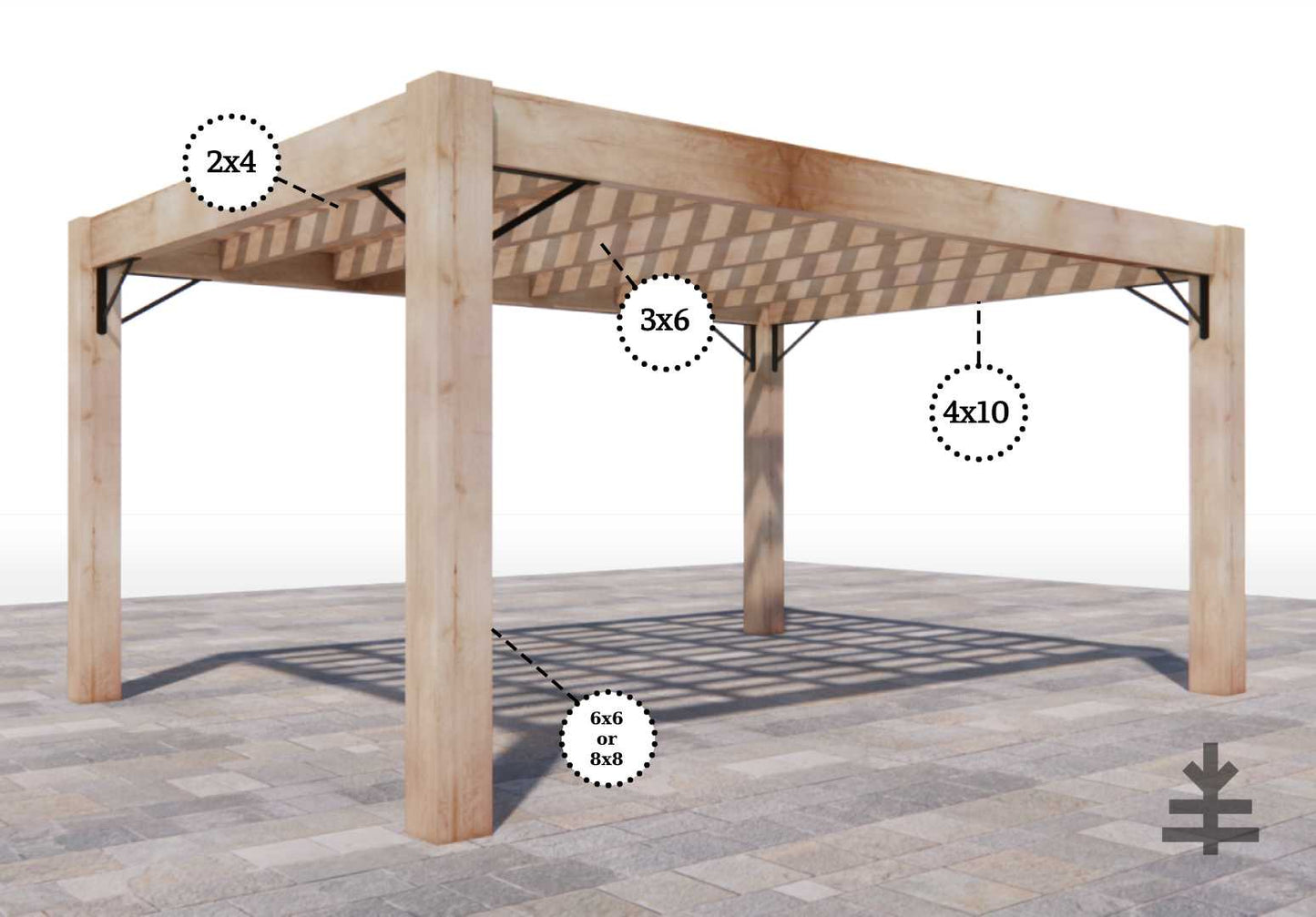 NEW MODEL - nakedTREEpergola by Notched - it's just mod. no sap. no crap. Incense Cedar Modern Pergola Kit.