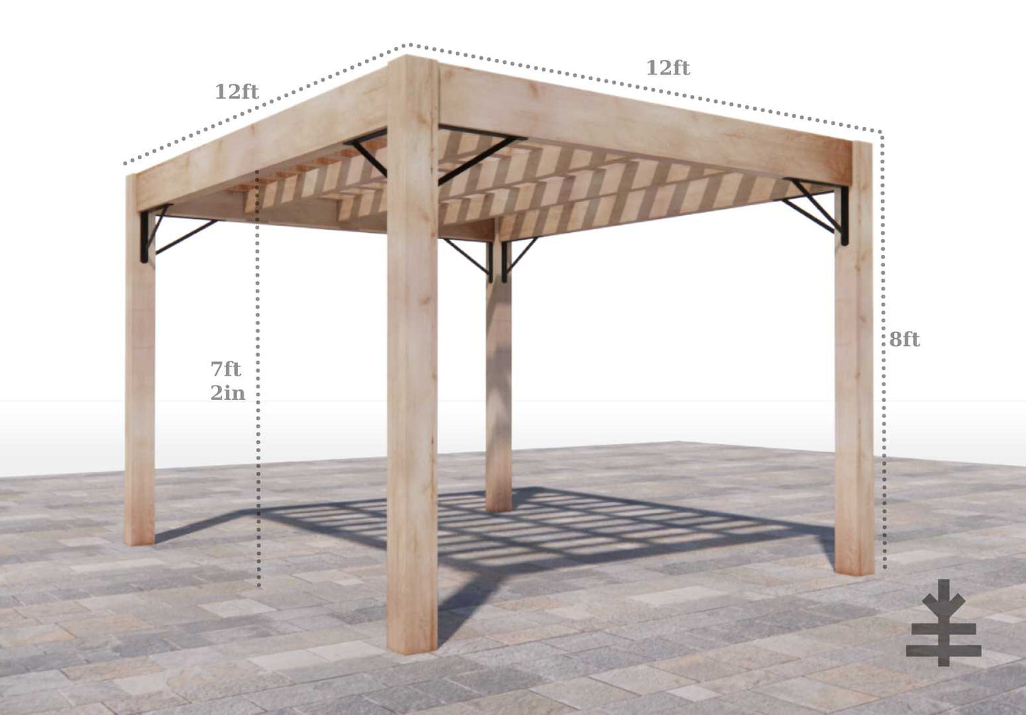 NEW MODEL - nakedTREEpergola by Notched - it's just mod. no sap. no crap. Incense Cedar Modern Pergola Kit.