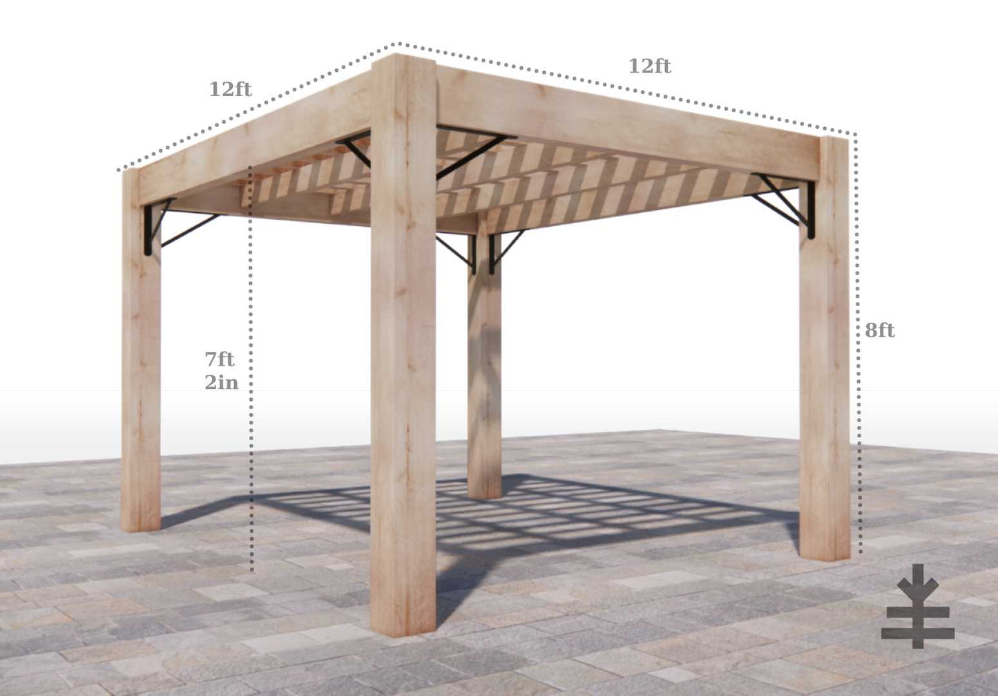 NEW MODEL - nakedTREEpergola by Notched - it's just mod. no sap. no crap. Incense Cedar Modern Pergola Kit.