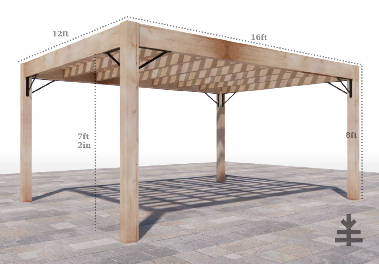 NEW MODEL - nakedTREEpergola by Notched - it's just mod. no sap. no crap. Incense Cedar Modern Pergola Kit.