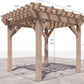 10x10 angled pergola with dimensions 8x8 footprint 7ft 2in head clearance 8ft 7.5 in height