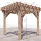 10x10 curved pergola with dimensions 8x8 footprint 7ft 2in head clearance 8ft 7.5 in height