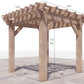 10x10 curved pergola with dimensions 8x8 footprint 7ft 2in head clearance 8ft 7.5 in height