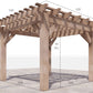 12x12 curved pergola with dimensions 10x10 footprint 7ft 2in head clearance 8ft 7.5 in height