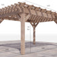 12x16 curved pergola with dimensions 10x14 footprint 7ft 2in head clearance 8ft 7.5 in height